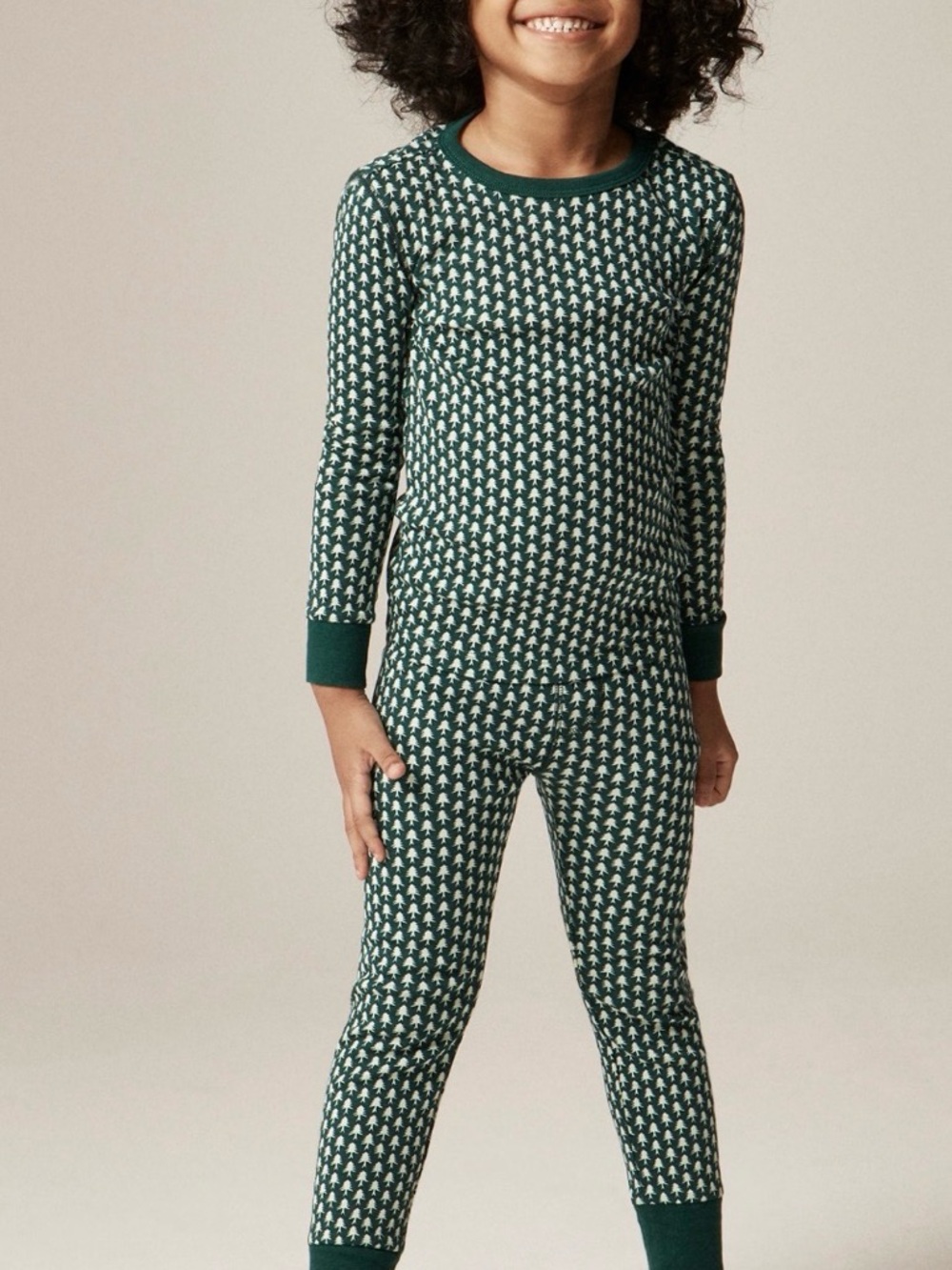 Crewcuts Green Tree-Pattern Pajama Set - Picture 2 of 4